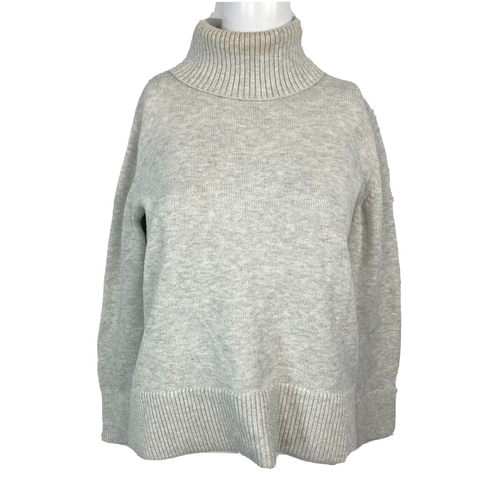Banana Republic Sweater Womens Sz XS Gray Cotton Knit Pullover Turtleneck